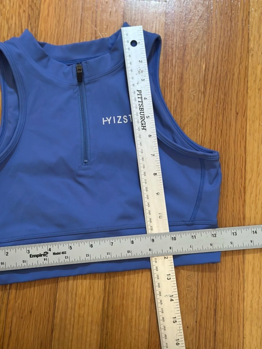 Hyizst high-neck zip sports bra blue size S (b5) - Picture 5 of 7